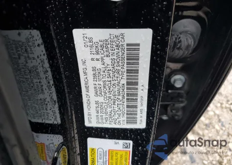 2021 Honda Accord Sport Se из США, поврежденный, VIN 1HGCV1F47MA034064